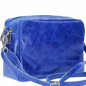 Genuine Italian Leather Handbag- Blue